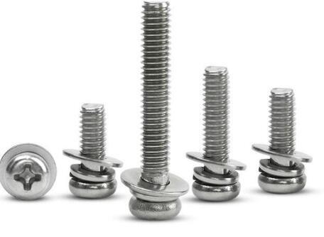 304 stainless steel round head + gasket triple combination screw three combined
