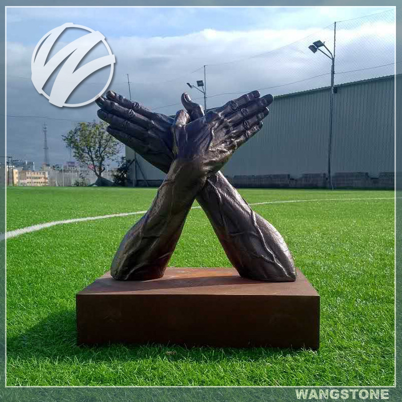 Welding Decorations Metal Bronze Statue Abstract Garden Sculpture 200cm Dia