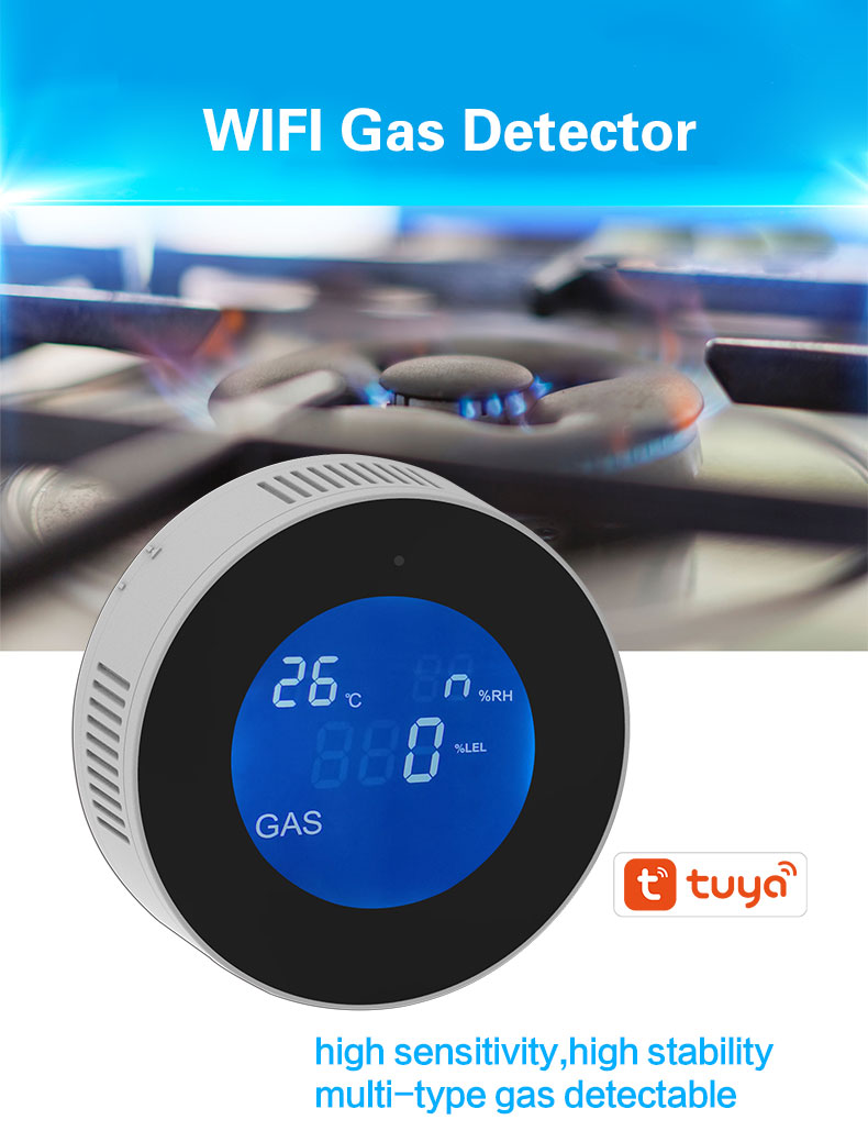 Glomarket Tuya Wifi Alarm System Lcd Digital Alarm Remote Control Leak Detector Gas Sensor Gas Leak Detector