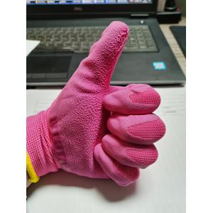 China Breathable 46g Foam Latex Dipped Work Gloves Non Slip for  Light Industry on sale