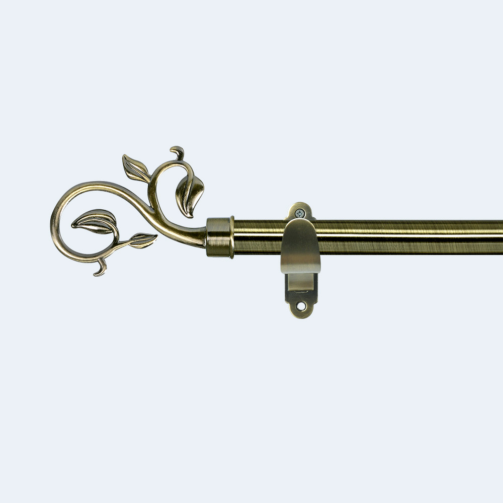 Fer De Rideau 22mm Aluminum Four Leaf Curved Finial 6-Meter Twisted Curtain Rod With Accessories