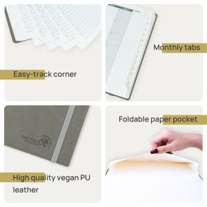 Custom Academic Planner Medium Grey With Weekly Schedule On 2 Pages