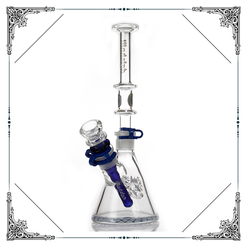 10'' Divided And Dual Style Glass Bong With Downstem Bowl Hookah Pipes