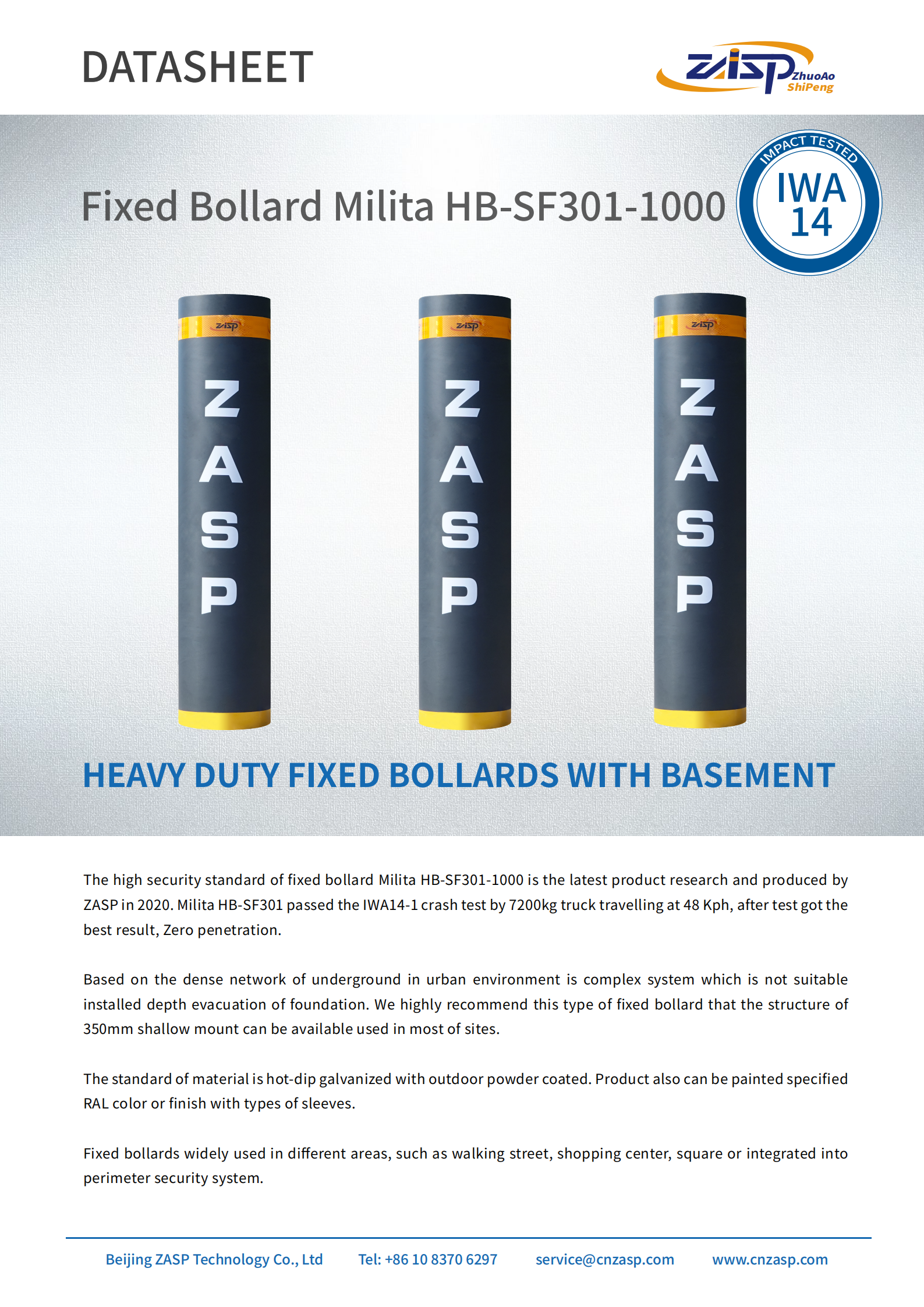 Security M30 M50 Anti Ram Bollards Anti Terrorism Anti Crash HVM