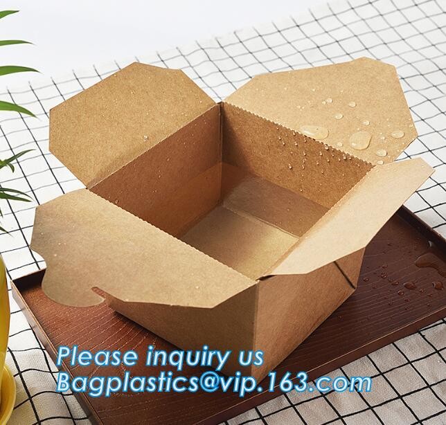 Cheap Cardboard foldable kraft paper lunch box with window,Lunch noodle fast food kraft paper box by customized logo pri