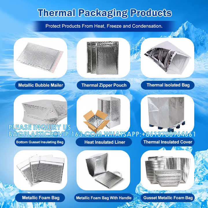 Takeout Thermal Delivery Bag Insulated Foil Bubble Box Liners, Medical Cool Shield Bag Cold Chain Transport bags