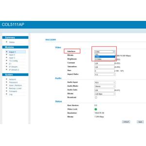 Digital SD Video Encoder SDI CVBS S-video MPEG - 2 SD Encoder COL5111AP