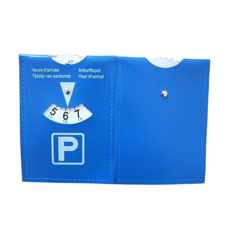 Universal Car Parking Disk HM108 with Customizable Blue Logo and Durable PVC Material