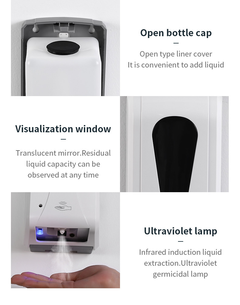 Automatic Sensor ABS PP PC Automatic Soap Dispenser 1000ml For Hand Sanitizer