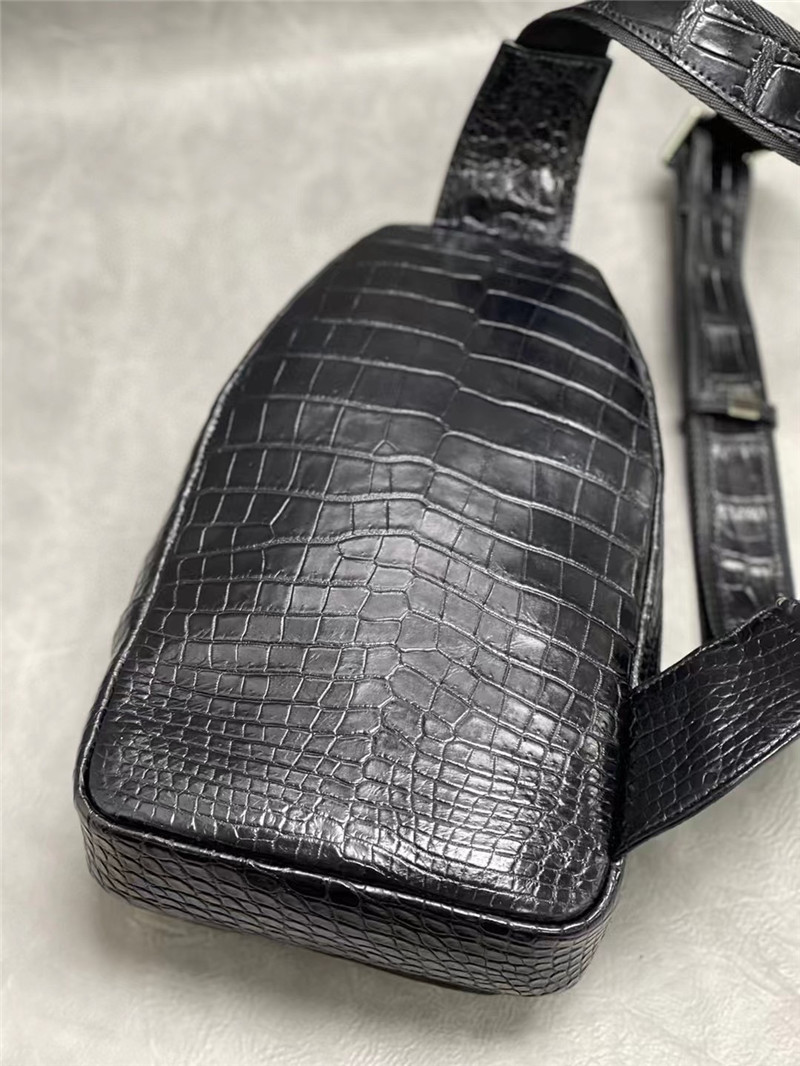 Exotic Crocodile Skin Men's Chest Bag Authentic Genuine Alligator Leather Male Messenger Bag Crossbody Shoulder Bag