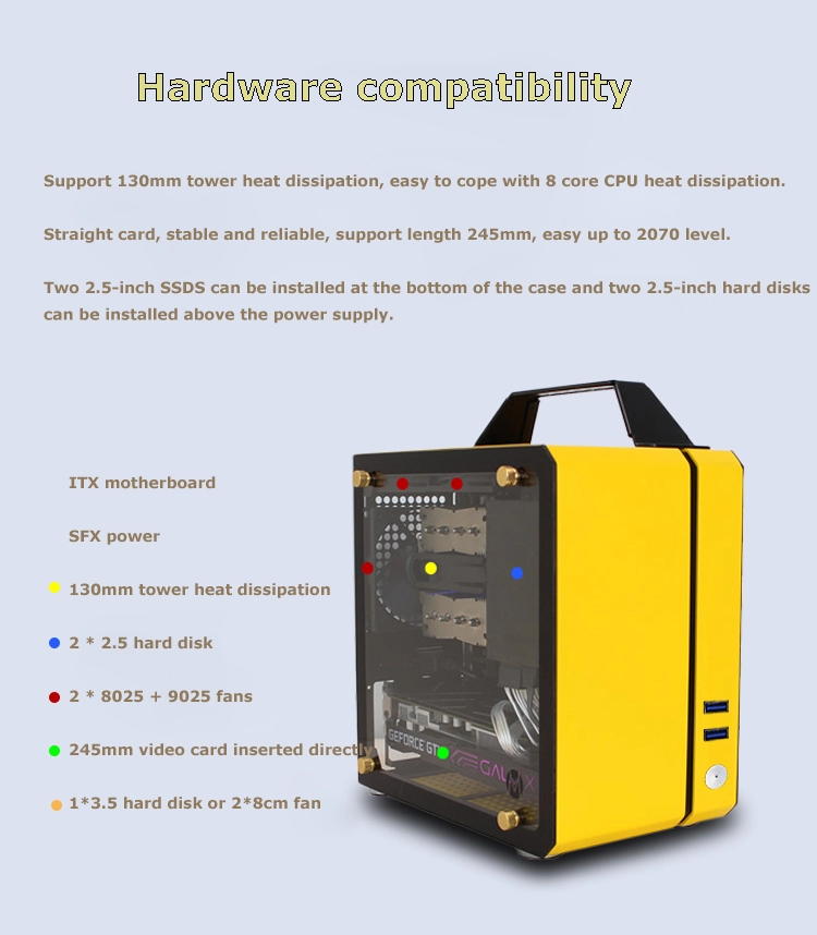 Newest High Quality Gaming Computer Mini Case Desktop Case Gamer Gaming Computer Gaming Case in stock