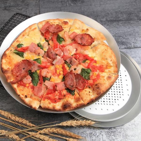 Perforated Aluminium Baking Tray Round Hard Anodised 16 Inch Perforated Pizza