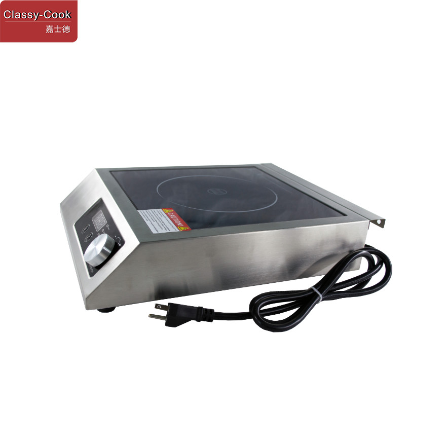 Stainless Steel Half Bridge Cooking Zone Commercial 3600W Induction Cooktop