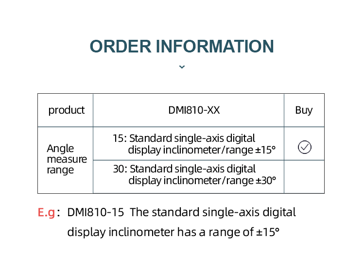 DMI810 Single Axis High Accuracy Digital Inclinometer LCD Magnetic