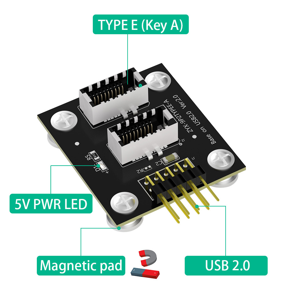 Dual USB 3.1 Front Panel Socket Key-A Type-E To USB 2.0 9Pin Mainboard Header Adapter