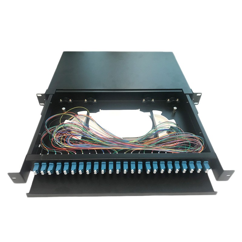 19 Inch 24 Port Fiber Optic Patch Cord Rack Mounted Drawer Style FTB-24SC/APC