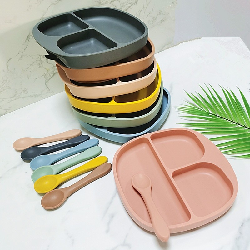 Customized Silicone Baby Plate With Suction Feeding Nonslip Toddlers For Children