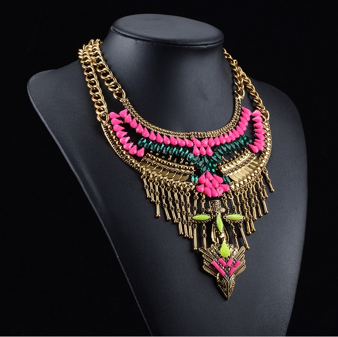 2015 new design hot sale factory wholesale fashion statement necklace, OEM necklace for wo