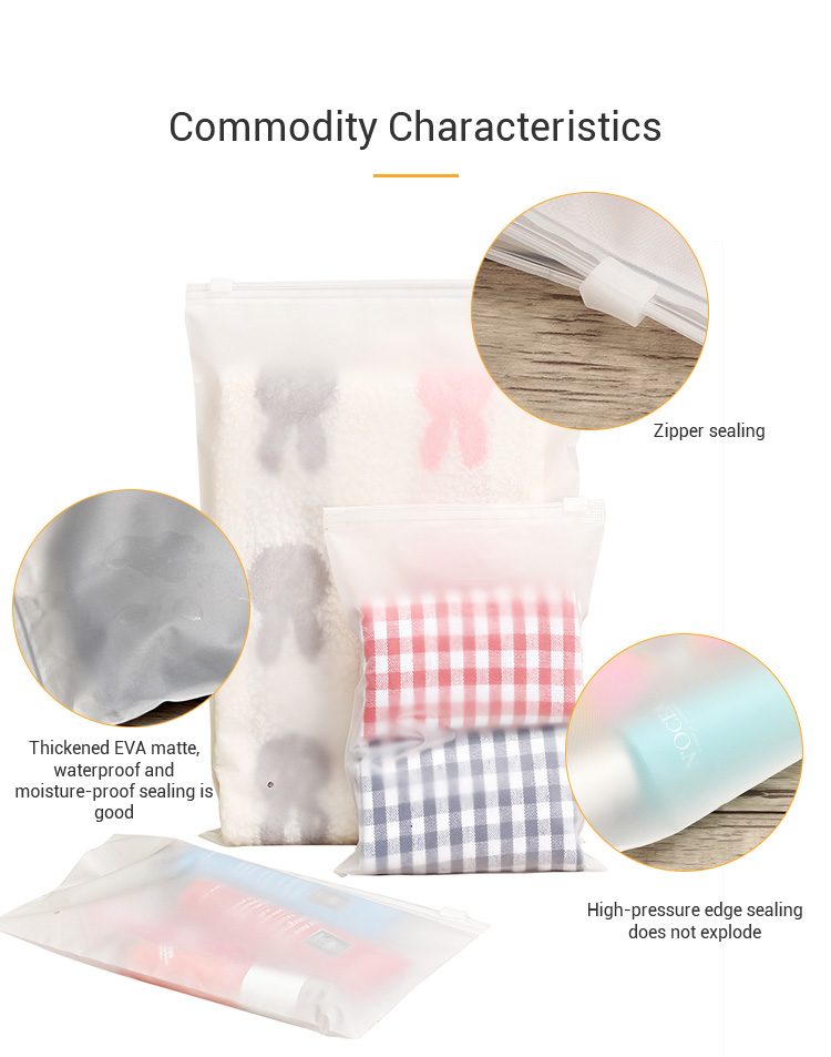 Underwear Transparent Sock Storage Frosted Custom Plastic Bags Gravure Printing
