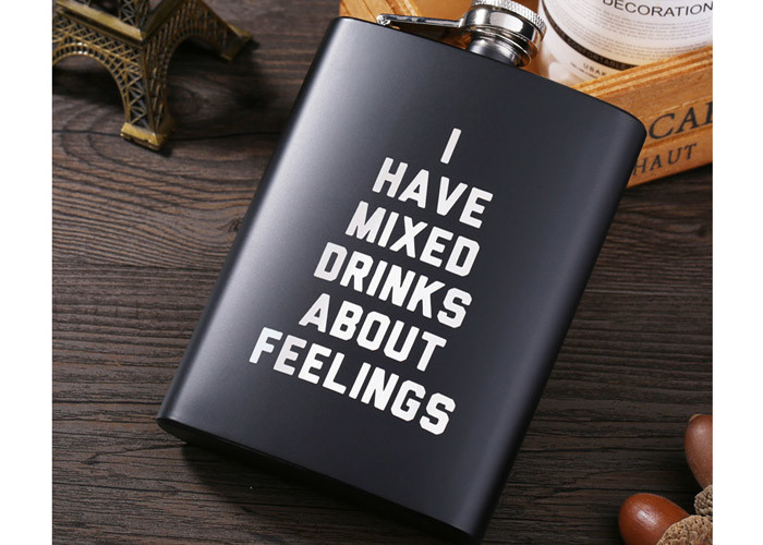 Matte Black Kitchen Household Items 8oz Stainless Steel Hip Flask