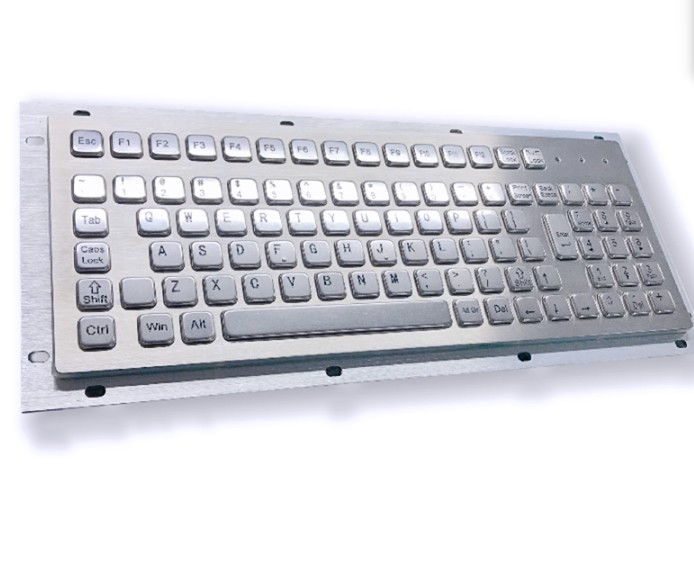 kiosk IP65 / IK07 102 KEYS Waterproof dustproof Industrial Computer Keyboard USB Rear Panel Mounted -40℃