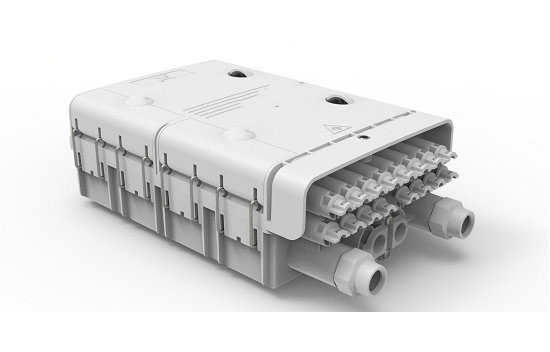 Anti Aging Outdoor Fiber Optic Termination Box FTTH 4 Entry Port 16 Drop Cable Port