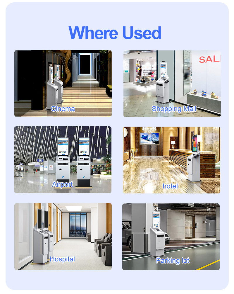 Self Service Kiosk Touch Screen Cash Accepting Checkout Self Service Cash and Coin Acceptor Payment Kiosk Terminal