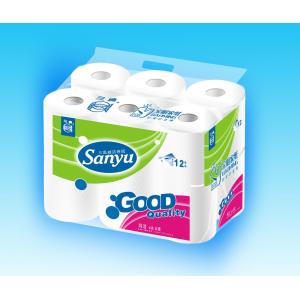 90g White Recycle Tissue Paper Roll of Small Dots Embossed , 12roll per bag