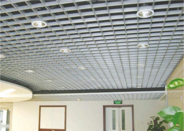 indoor Square Metal Grid Ceiling film coating / metro grille ceiling anti -