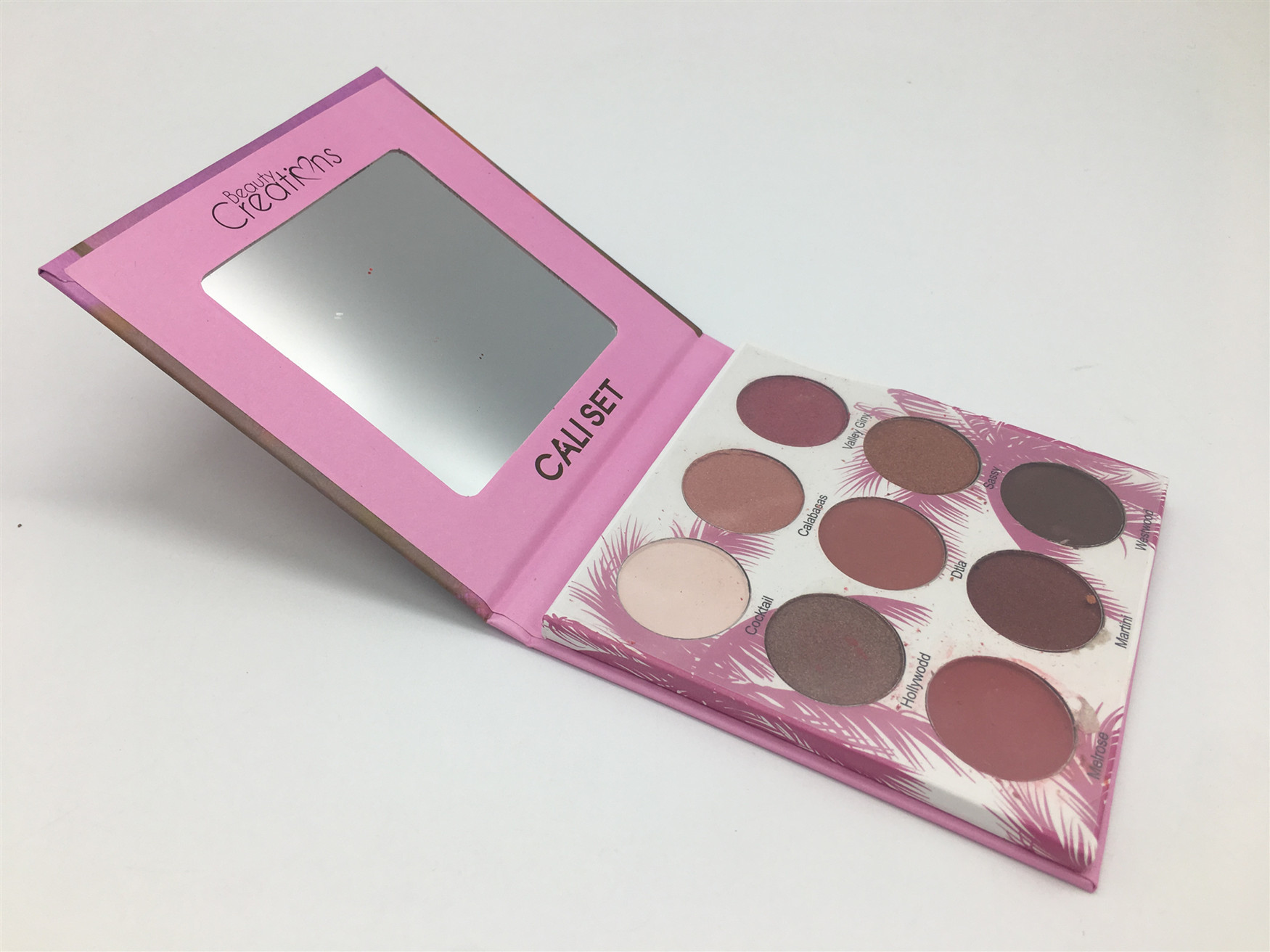 Makeup 9 Color Glitter Eyeshadow Palette With Mirror Cardboard Box Material