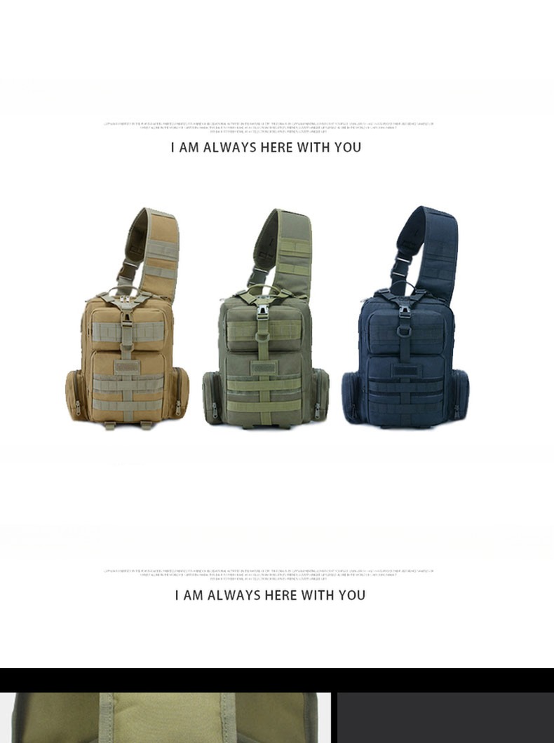 Lightweight Backpack for Outdoor Training Hiking Green Black Inclined Shoulder Bag