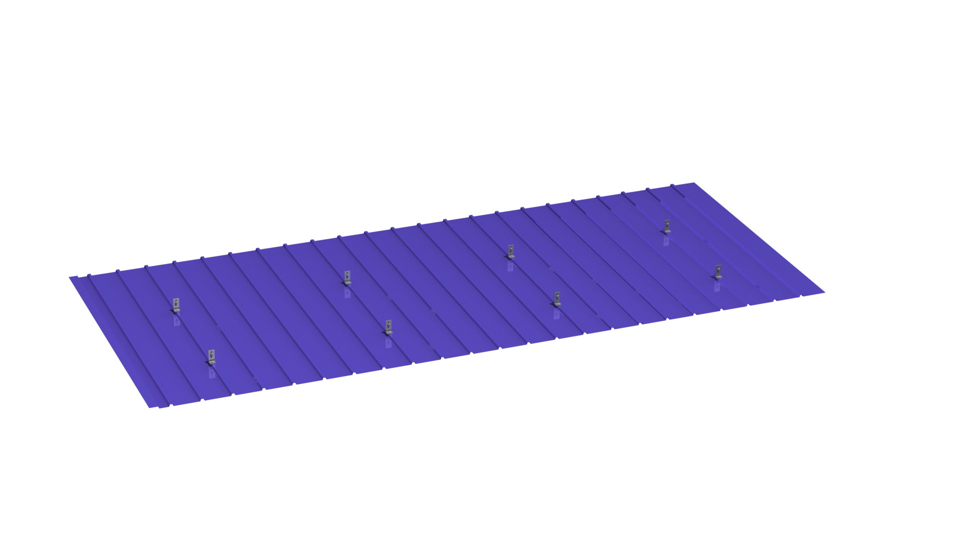 88M/S Frameless Metal Roof Solar Panel Brackets 1.5KN/M2 Corrugated