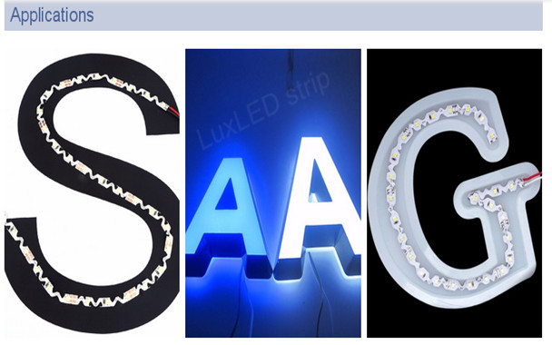 Bendable S Shape Flexible LED Strip Lights 12/24V 6 Watts SMD 2835 60 LEDS /M For Signage Letter