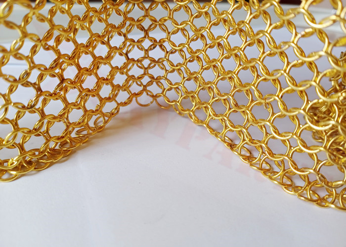 1.2x12mm Stainless Steel Ring Mesh Curtain Divider In Exhibition Halls