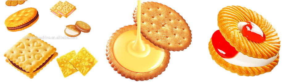Automatic Biscuit Center Filling Cream Jam Sandwich Biscuit Making Machine