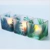 Buy cheap holiday 6x6x6cm square cup glass candle with rainforest pattern candle holder from wholesalers