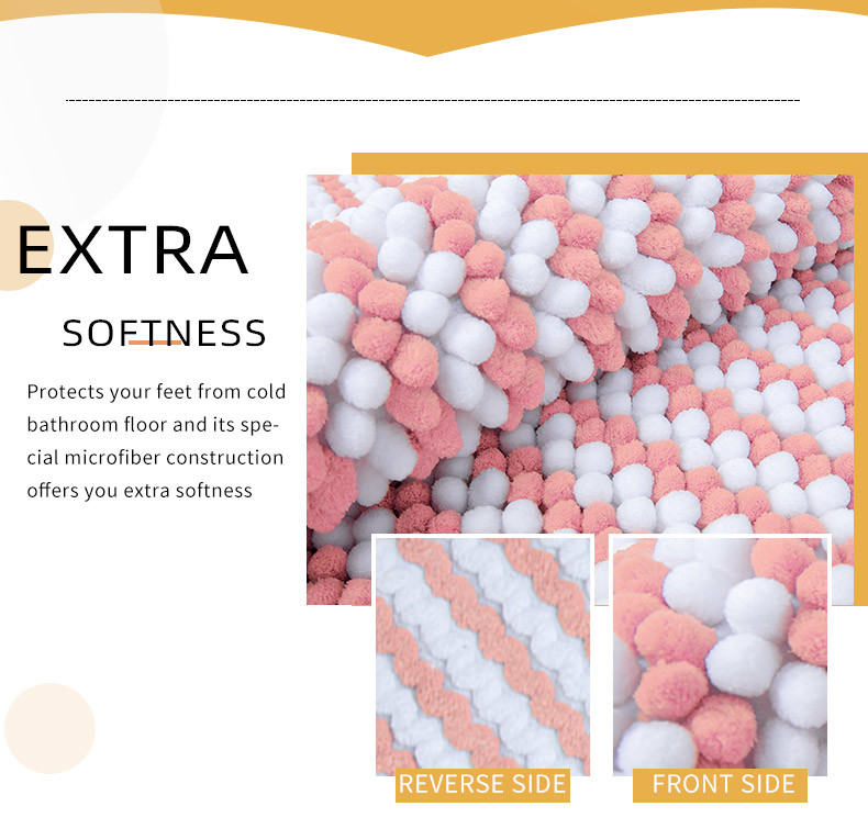 OEKO-TEX SEBS Backing Chenille Contour Bath Rug For Toilet Bathroom