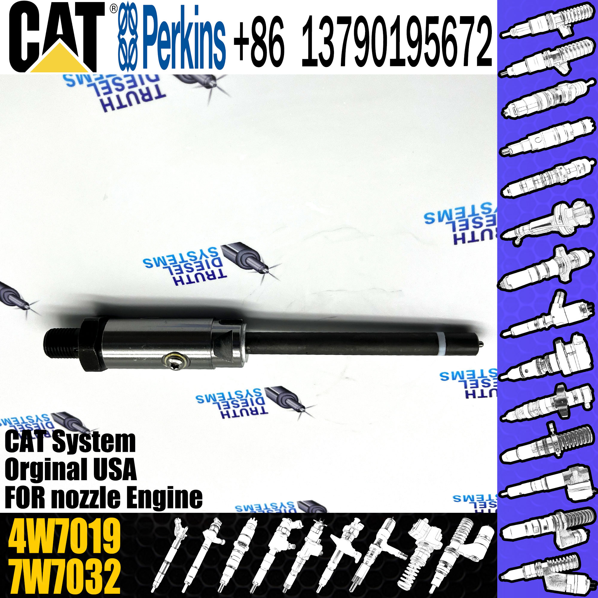 Diesel Fuel Injector 4W-7019 8N7005 7W7038 4W7016 4W7018 7W7026 7E7032 4W7015 4W7019 For Caterpillar 3304 3406 3306