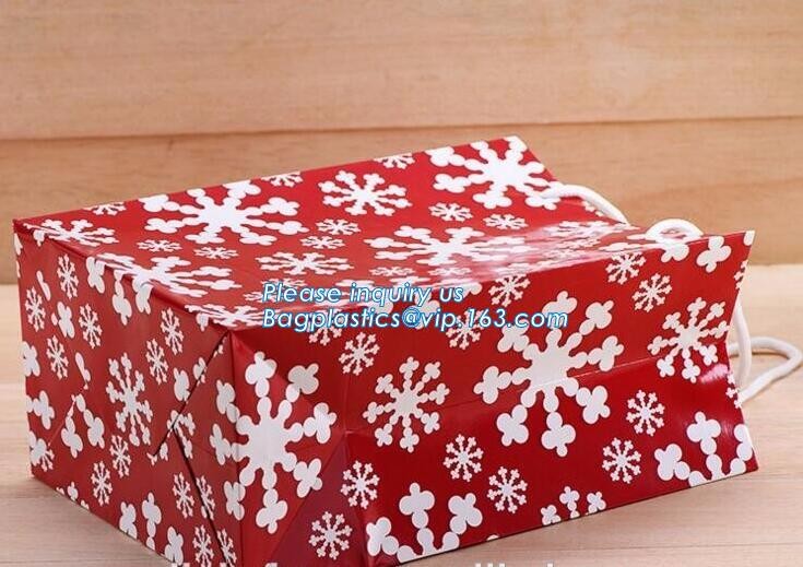 Luxury paper bags with handles Different Sizes,250gsm art paper shopping carrier bag custom printing with handle rope