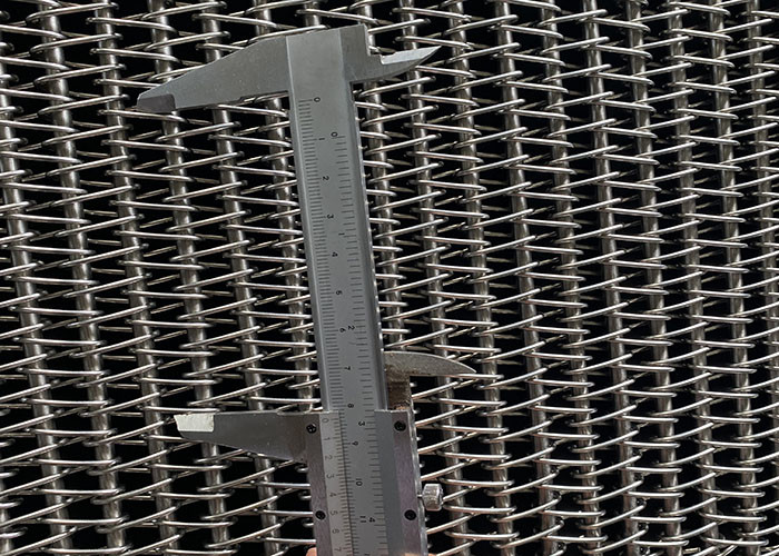 Metal Stainless Steel 304 Mesh Chain Conveyor Belt With Rod