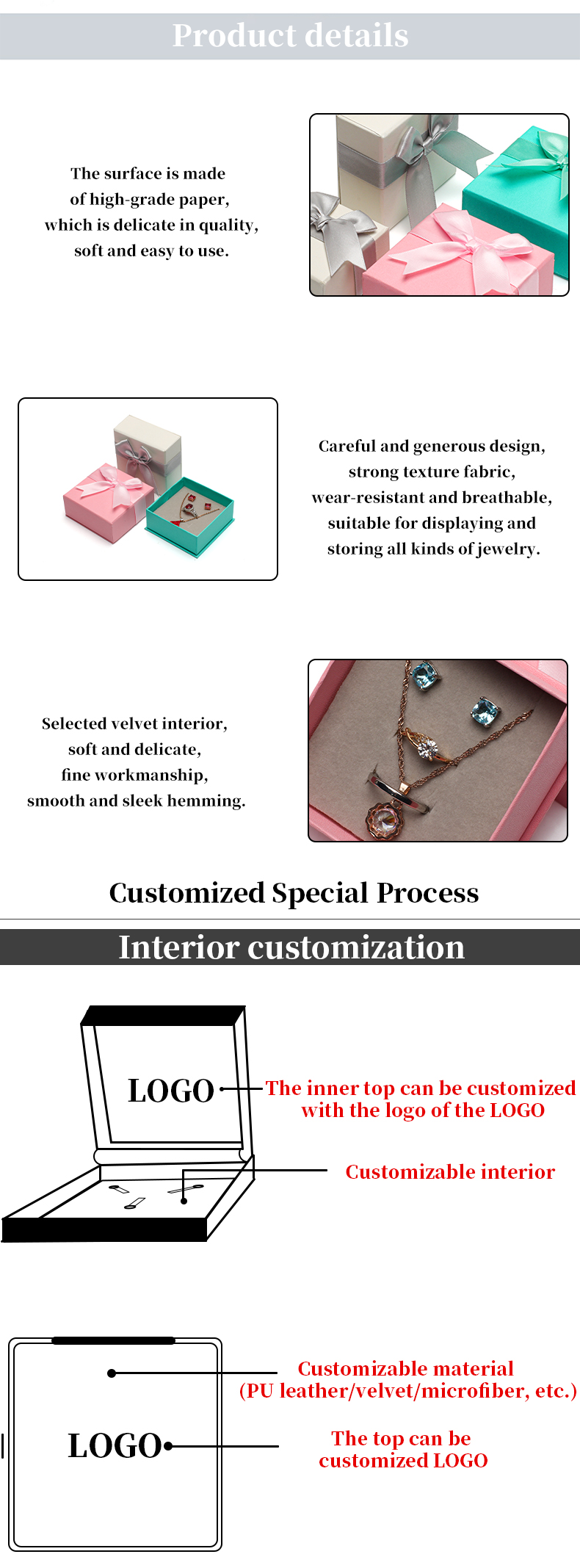 Hanhong Custom Logo Jewelry Package for Girls Earrings Mini Color Paper Velvet Gift Box