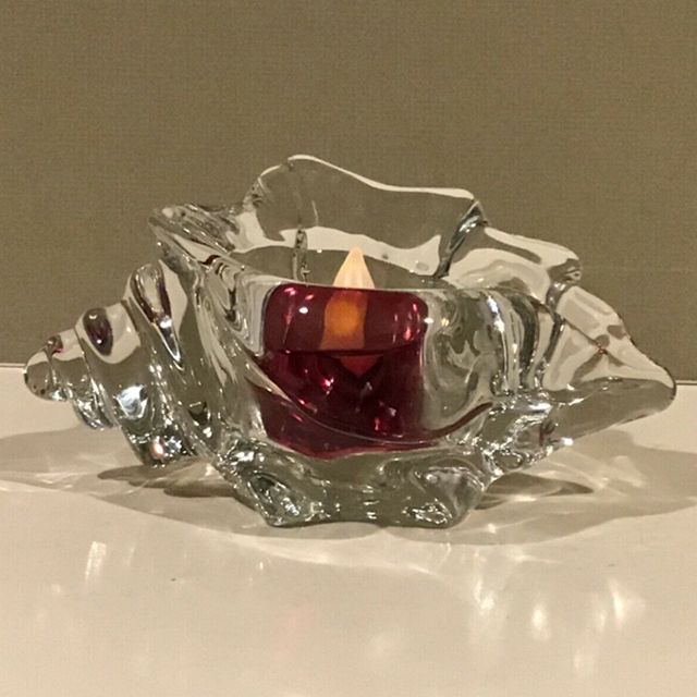 Hot sales Unique creative conch shape clear crystal glass candelabra candlestick holder