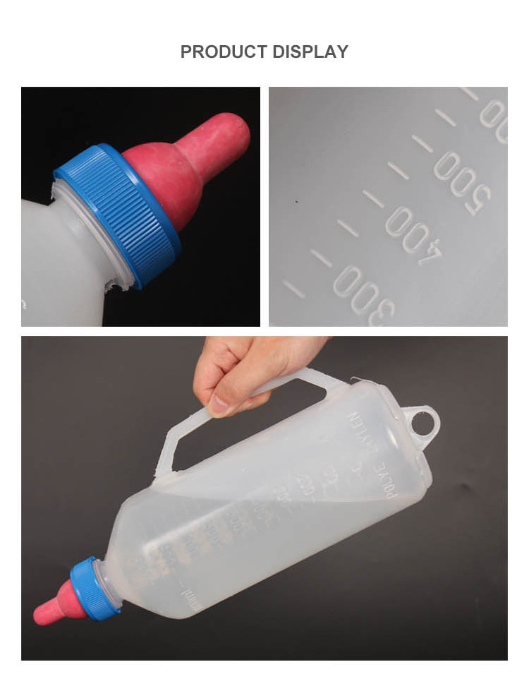 1000ml Convenient Hanging PP Goat Feeding Bottle with Soft Rubber Nipple