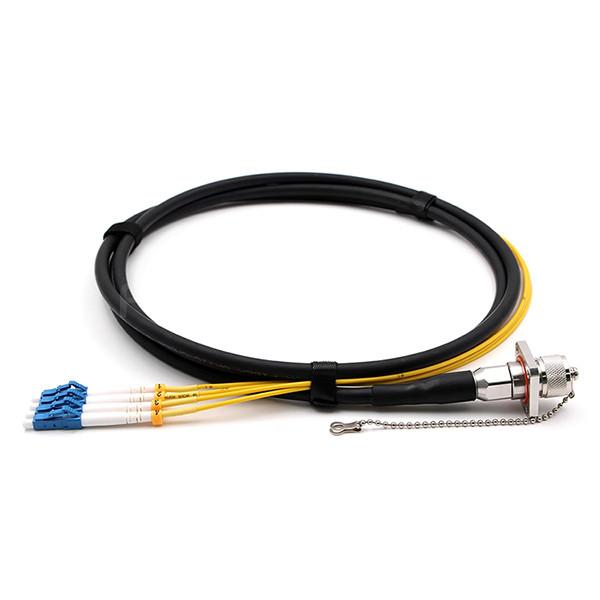 IP67 Outdoor ODC Fiber Cable Socket To LC UPC 4 Cores 9/125 OS2 G657A1 TPU