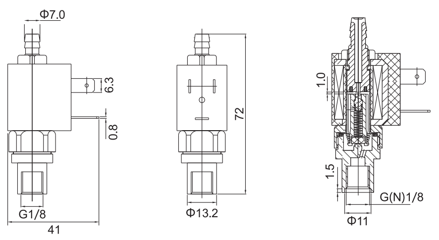 2 Way NC Brass Solenoid Valve For Espresso Coffee Making Machines