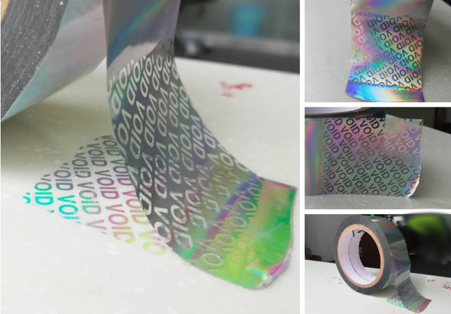 Holographic Security VOID Tape , Partial Transfer Adhesive Security Tamper Tape