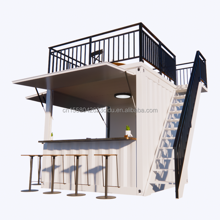 Custom Mobile Store 10ft and 20ft Movable Shipping Container Coffee Shops Main Structure Galvanized Steel Square Tubes