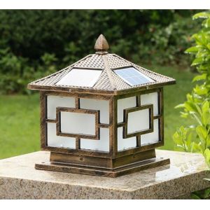 IP65 LED Solar Pillar Lights Auto Control For Outside Lighting Water and Dust