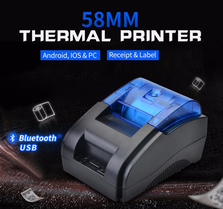 Label Receipt Bluetooth Barcode Scanner CE Mini Pocket Wireless BT Thermal Printer