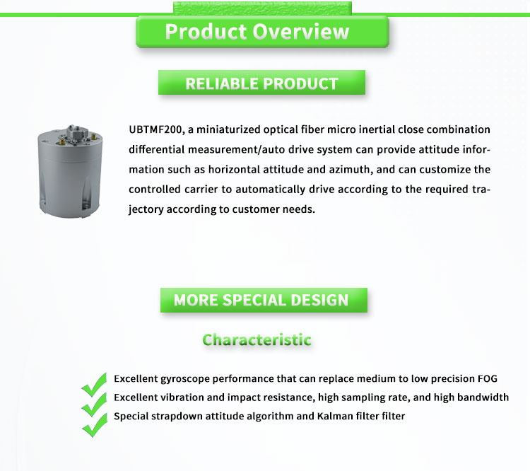 Tight Combination UBTMF200Y Miniaturized Fiber Optic Micro Inertial with Power Supply